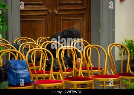 Roma, Italien. 30. Januar 2024. Foto Valentina Stefanelli/LaPresse - 30 01.01.2024 - Roma, Italia - Cronaca - Camera ardente di Sandra Milo in Campidoglio. Nella foto la figlia Azzurra Foto Valentina Stefanelli/LaPresse - 30.01.2024 - Rom, Italien - Nachrichten - Sandra Milos Trauerkammer im Campidoglio. Auf dem Foto die Tochter Azzurra Credit: LaPresse/Alamy Live News Stockfoto