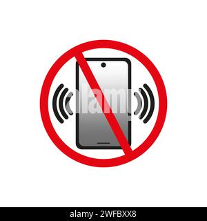 Bild mit rotem Telefonverbot. Telefonschild. Schild verboten. Anrufsymbol. Vektorabbildung. EPS 10. Stock Vektor