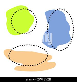Moderne Farbflecken. Fleckenfarbe des Pinsels. Vektorabbildung. Rohbild. EPS 10. Stock Vektor
