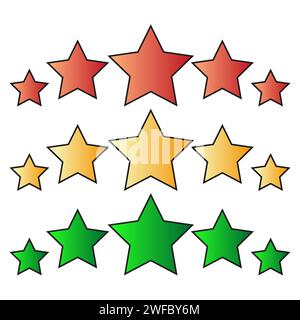 Farbige Sternsymbole. Vektorabbildung. EPS 10. Stock Vektor