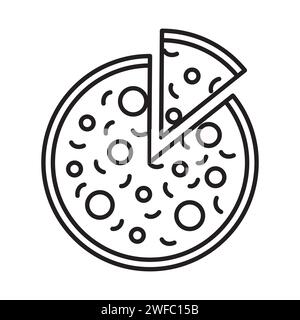 Pizza-Symbol. Menüzeichen. App-Design. Köstliches Essen. Strichgrafik. Freihandbild. Vektorabbildung. Rohbild. EPS 10. Stock Vektor
