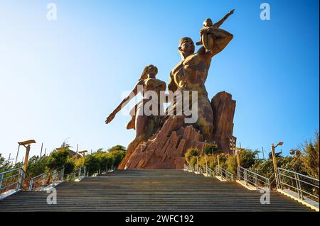 Statue genannt Denkmal der afrikanischen Renaissance in Dakar, Senegal Stockfoto