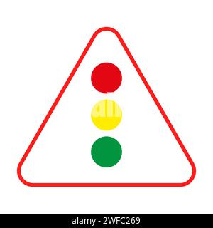 Ampelschild. Dreieckiges Straßensymbol. Element „Achtung“. Regelungskonzept. Vektorabbildung. Rohbild. EPS 10. Stock Vektor