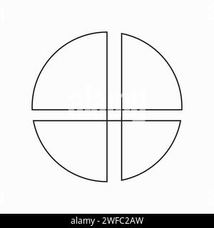 Symbol Kreissegmente. Handgezeichnetes Bild. Geschäftlicher Hintergrund. Einfache flache Bauweise. Vektorabbildung. Rohbild. EPS 10. Stock Vektor