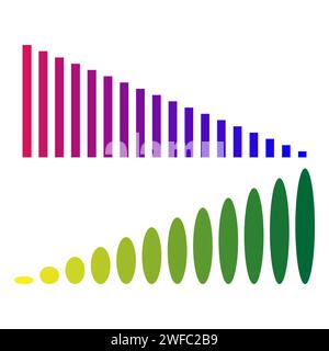 Balkendiagramm im trendigen Stil. Finanzinvestitionen. Infografik zu Dateninformationen. Vektorabbildung. Rohbild. EPS 10. Stock Vektor