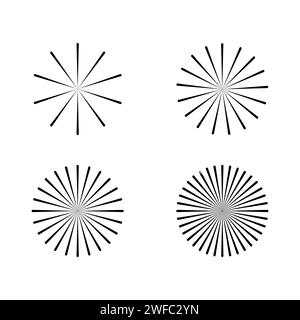 Symbol mit Kreisen Strahlen Symbole. Optisches Muster. Runde Form. Vektorabbildung. Rohbild. EPS 10. Stock Vektor