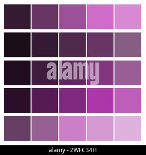 Violette Farbpalette. Kreativer Hintergrund. Violette Farbtöne. Konstruktionselement. Modekunst. Vektorabbildung. Rohbild. EPS 10. Stock Vektor