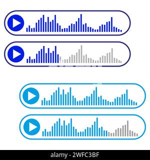 Sprachnachrichten. Telefon für Sprachnachrichten aufzeichnen. Symbol für Chatnachricht. Vektorabbildung. Rohbild. EPS 10. Stock Vektor
