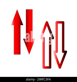 Abstrakte rote gerade Pfeile. Roter Pfeil nach oben. Vektorabbildung. Rohbild. EPS 10. Stock Vektor