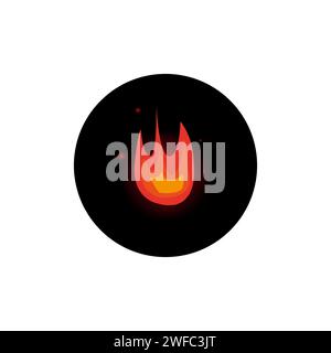 Cartoon Fire. Taschenlampe, Flamme. Lichteffekt. Vektorabbildung. Rohbild. EPS 10. Stock Vektor