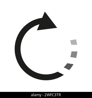Symbol für den Synchronisierungspfeil. Gepunktetes Zeichen. Kreisförmiges Element. Isoliertes Objekt. Einfache Kunst. Vektorabbildung. Rohbild. EPS 10. Stock Vektor