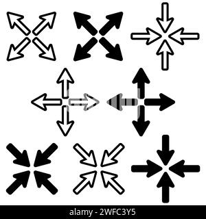 Verschiedene Pfeile. Symbol „Neu laden“. Vektorabbildung. Rohbild. EPS 10. Stock Vektor