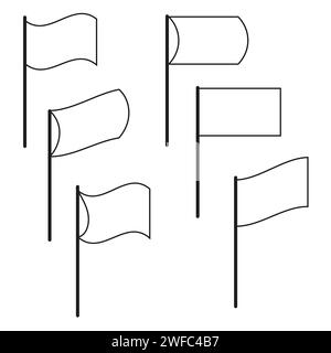Schwarzer Satz von Flags-Symbolen. Vektorabbildung. Rohbild. EPS 10. Stock Vektor