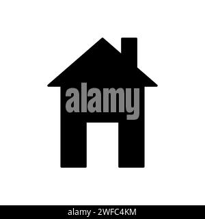 Symbol für die Home-Silhouette. Schaltfläche Homepage. Haussymbol. Isoliertes Objekt. Einfache Form. Vektorabbildung. Rohbild. EPS 10. Stock Vektor