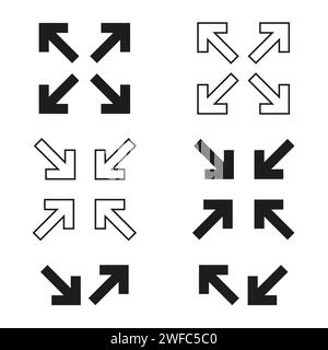 Pfeile Quadrate für das Design mobiler Apps. Computerschnittstelle. Vektorabbildung. EPS 10. Stock Vektor