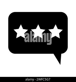 Chat-Box-Symbol mit Sternen. Hintergrund der Bewertung. Bewertungskonzept. Kommunikationsschild. Vektorabbildung. Rohbild. EPS 10. Stock Vektor