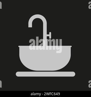 Symbol für Waschbecken. Konstruktionselement. Vektorabbildung. EPS 10. Stock Vektor