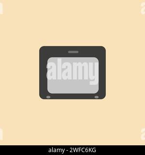 Symbol für einfache Ofentür. Isoliertes Kunstdesign. Kochen von Speisen. Linienkontur. Hintergrund zu Hause. Vektorabbildung. Rohbild. EPS 10. Stock Vektor