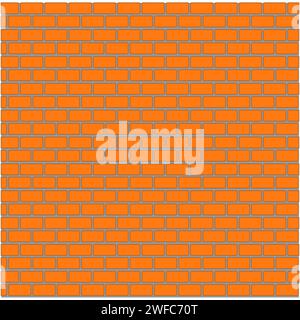 Ziegelwand im Cartoon-Stil. Nahtloses Muster. Grunge Vintage-Textur. Vektorabbildung. Rohbild. EPS 10. Stock Vektor