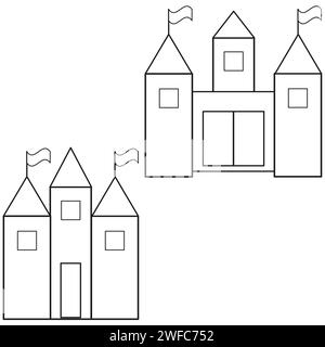 Schloss-Symbol. Vektorabbildung. Rohbild. EPS 10. Stock Vektor