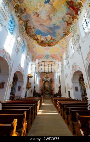 Innenraum des Arlesheimer Doms. Prominentes Werk im Barockstil. Der römisch-katholische Arlesheimer Dom gehört zu den frühbarocken Kirchen der Schweiz Stockfoto