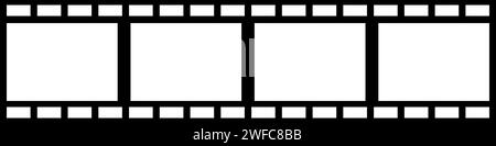 Filmstreifen-Symbol. Kinematographiekonzept. Filmsymbol. Schwarzer Hintergrund. Alte Kamera. Vektorabbildung. Rohbild. EPS 10. Stock Vektor