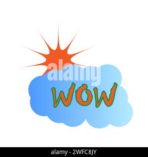 wow Cloud. Konstruktionselement. Comic-Hintergrund. Vektorabbildung. Rohbild. EPS 10. Stock Vektor