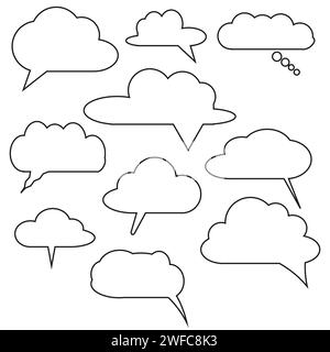 Blasenmeldungen. Dialog, Chat-Sprechblase. Vektorabbildung. Rohbild. EPS 10. Stock Vektor