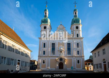 Römisch-katholische Kathedrale von Arlesheim (zuerst 1679–81 erbaut, dann 1759–61 rekonstruiert) von Architekten waren Bagnato Vater und Sohn. Kanton Bas Stockfoto