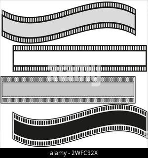 Retro-Folienrolle. Videobildsymbol. Vektorabbildung. Rohbild. EPS 10. Stock Vektor