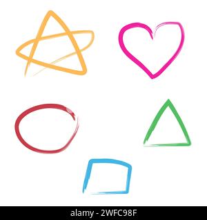 Bleistiftzeichnungen, tolles Design für jeden Zweck. Nahtloses Kurvenmuster. Herzwelle. Vektorabbildung. Rohbild. EPS 10. Stock Vektor