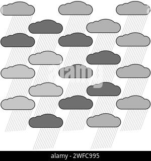 Wolken Regenmuster. Pinselstruktur. Vektorabbildung. Rohbild. EPS 10. Stock Vektor