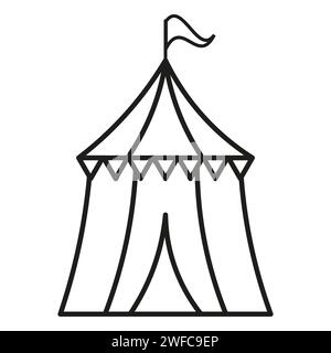 Symbol im Festzelt in flachem Stil. Vektorabbildung. Rohbild. EPS 10. Stock Vektor