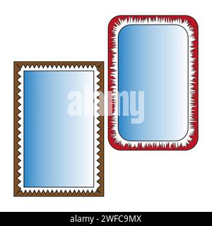 Spiegel im Rahmen. Rahmensatz. Vektorabbildung. Rohbild. EPS 10.. Stock Vektor