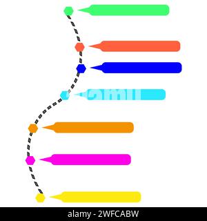 Handgezeichnete farbige Marker. Strichgrafik. Vektorabbildung. Stockbild. EPS 10. Stock Vektor