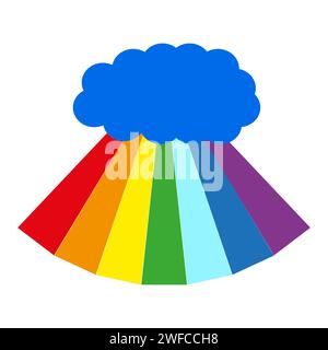 Retro-Wolken mit mehrfarbigen Strahlen. Vektorabbildung. Rohbild. EPS 10. Stock Vektor