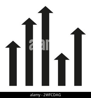 Schwarze Pfeile nach oben. Vektorabbildung. EPS 10. Stock Vektor