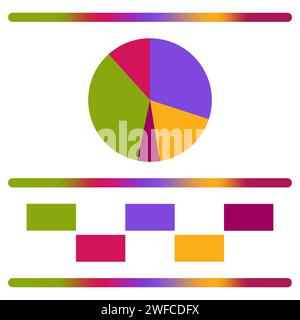 Farbige Kreisteile. Infografik-Element. Vektorabbildung. Rohbild. EPS 10. Stock Vektor
