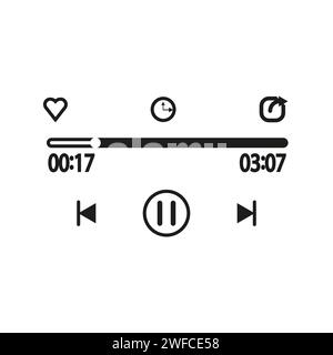Audio-Player-Leitung. Lineares Symbol. Musiksymbol. Vektorabbildung. Rohbild. EPS 10. Stock Vektor