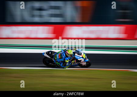 Der spanische Moto2-Fahrer Fermin Aldeguer vom GT Trevisan SpeedUp Rennteam während des Motul Grand prix in Cheste, Valencia, Spanien. November 2023 Stockfoto