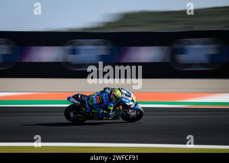 Der spanische Moto2-Fahrer Fermin Aldeguer vom GT Trevisan SpeedUp Rennteam während des Motul Grand prix in Cheste, Valencia, Spanien. November 2023 Stockfoto