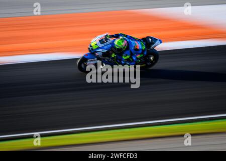 Der spanische Moto2-Fahrer Fermin Aldeguer vom GT Trevisan SpeedUp Rennteam während des Motul Grand prix in Cheste, Valencia, Spanien. November 2023 Stockfoto