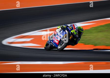 Der spanische Moto2-Fahrer Marcos Ramirez vom amerikanischen Rennteam OnlyFans während des Grand prix von Motul in Cheste, Valencia, Spanien. November 2023 Stockfoto