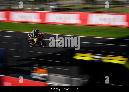 Der britische Moto2-Fahrer Sam Lowes vom elf VDS-Rennteam während des Motul Grand Prix in Cheste, Valencia, Spanien. November 2023 Stockfoto