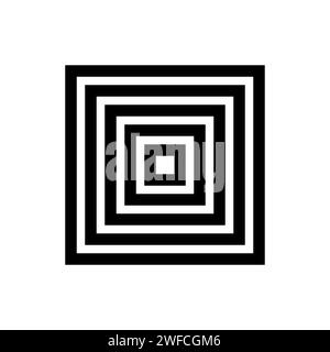 Quadratisch mit einer quadratischen Linie. Geometrische Form. Abstrakte geometrische Linie. Vektorabbildung. Rohbild. EPS 10. Stock Vektor