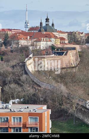 Stadtansicht der Prager Hauptstadt der Tschechischen Republik am 12. Januar 2024 Stockfoto