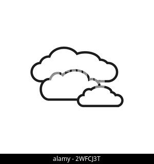 Wolken-Symbol. Strichgrafik. Cloud-Technologie. Symbol für Cloud-Speicher. Vektorabbildung. Rohbild. EPS 10. Stock Vektor
