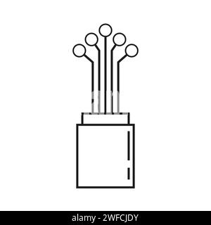 Symbol für optisches Kabel. Globales Kommunikationsnetzwerk. Vektorabbildung. EPS 10. Stock Vektor