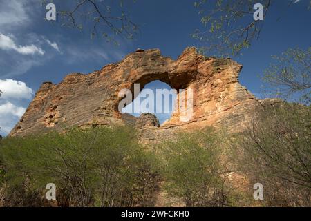 Gelochte Stein im Nationalpark Serra da Capybara Stockfoto