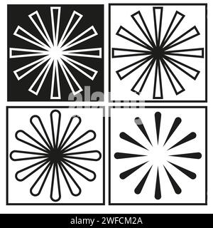 Linearer Kreis von Linien. Geometrisches Element. Vektorabbildung. Rohbild. EPS 10. Stock Vektor